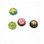 Resin Cabochons, Dome, Half Round, with Dried Flower inside, 13.5~14x7~8.5mm