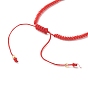Flat Round Evil Eye Lampwork Braided Bead Bracelets Set, Rainbow Color Glass Beads Adjustable Bracelets for Women