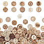 200шт. 10 стили пуговиц из кокосовой скорлупы, 4 отверстие и 2-луночное, плоско-круглые