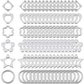 180шт 6 стили 2-отверстие ccb пластиковая бусина рамка