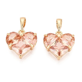 Кулон из циркония, шарма сердца, граненые, реальный 18 k позолоченный