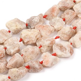 Rough Raw Natural Sunstone Beads Strands, Nuggets