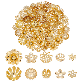 100шт. 10 стили латунные колпачки для бусин наборы