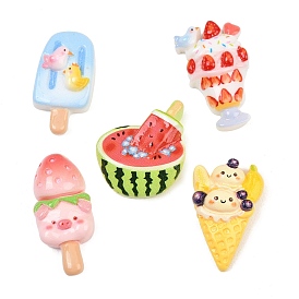 Opaque Resin Enamel Imitation Food Cabochons, Ice Cream
