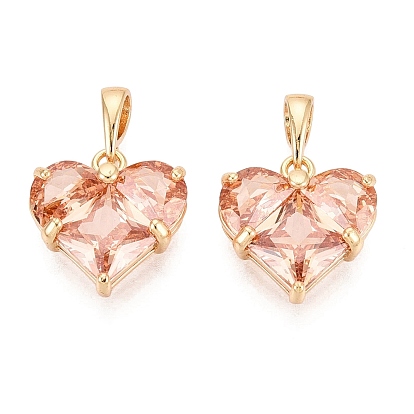 Кулон из циркония, шарма сердца, граненые, реальный 18 k позолоченный