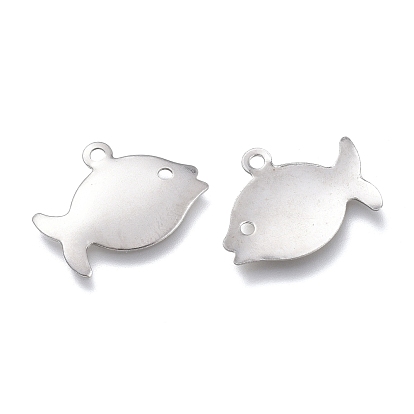 201 Stainless Steel Charms, Laser Cut, Fish