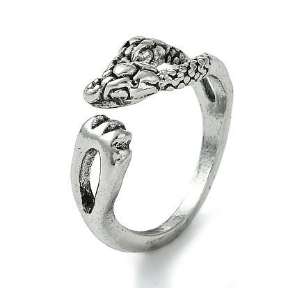 Snake Alloy Open Cuff Rings, Lead Free & Cadmium Free