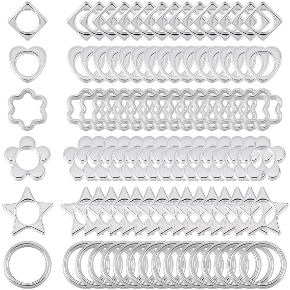 180шт 6 стили 2-отверстие ccb пластиковая бусина рамка