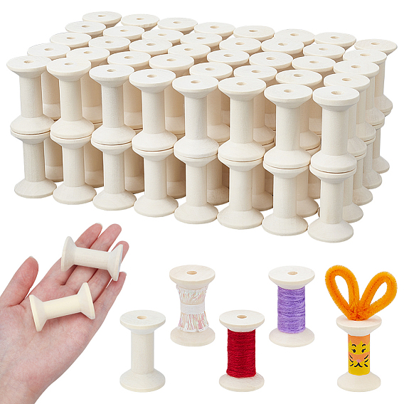 80 шт. деревянные пустые катушки для проволоки, нить шпульки