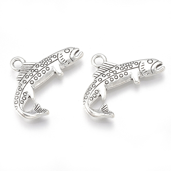 Сплавочные подвески тибетского стиля, без кадмия и без свинца, рыба