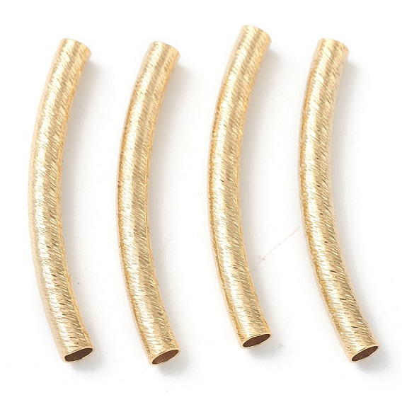 Brass Tube Beads, Cadmium Free & Lead Free, Long-Lasting Plated, Curved Beads, Tube