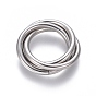 Ion Plating(IP) 304 Stainless Steel Linking Rings, Interlocking Ring, for Necklace Making