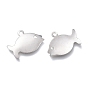 201 Stainless Steel Charms, Laser Cut, Fish