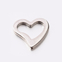 Оригинальный цвет 304 из нержавеющей стали сердце прелести, 14.5x15x1.5 мм