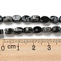 Natural Snowflake Obsidian Beads Strands, Flat Oval