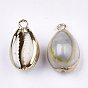 Cowrie Shell Pendants, with Brass Findings