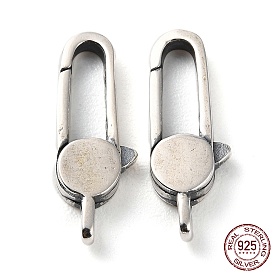 925 застежки-когти из таиландского стерлингового серебра, плоско-круглые