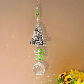 Teardrop Glass Suncatchers, Christmas Tree Hanging Ornaments, Rainbow Maker, for Garden & Home Decoration