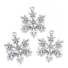 Tibetan Style Alloy Pendants, Lead Free & Cadmium Free, Snowflake