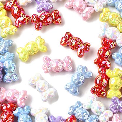 Непрозрачные акриловые бусины с УФ-покрытием, радужный, конфеты