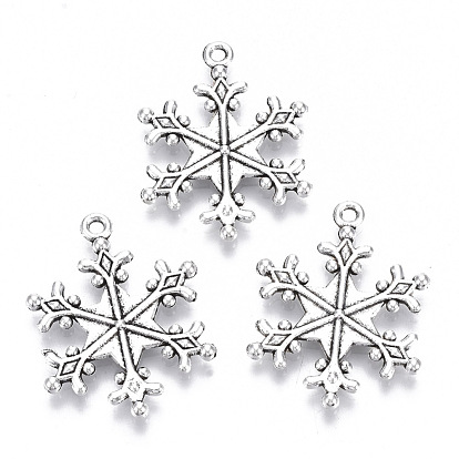 Tibetan Style Alloy Pendants, Lead Free & Cadmium Free, Snowflake