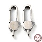 925 Thailand Sterling Silver Lobster Claw Clasps, Flat Round