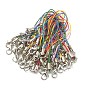 50Pcs 5 Colors Polyester Cord Mobile Straps, with Platinum Plated Alloy Findings