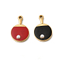 304 нержавеющей стальной эмали подвески, с абс пластмассовыми жемчужными бисером, золотые, ионное покрытие (ip), прелести ракетки