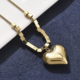 304 кулон ожерелья из нержавеющей стали с сердцем, ионное покрытие (ip)