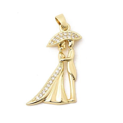 Свадебные латунные подвески с микропаве из прозрачных кубических цирконий, пара прелестей