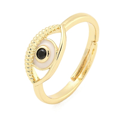 304 регулируемое кольцо из нержавеющей стали с цирконием, эмалевое кольцо от сглаза для женщин