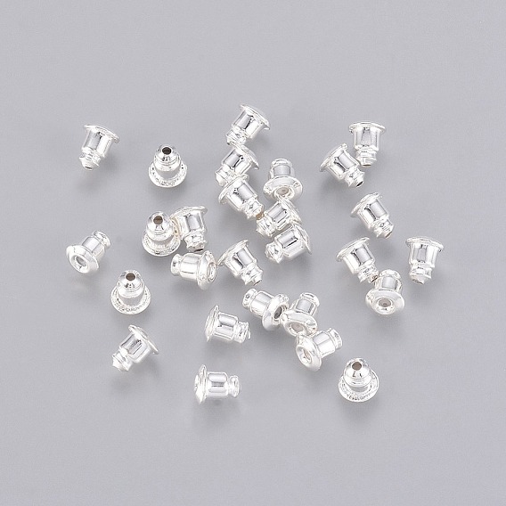 Латунные гайки, спинки для серьги, без свинца и без никеля , 5x5 мм, отверстие : 1 мм