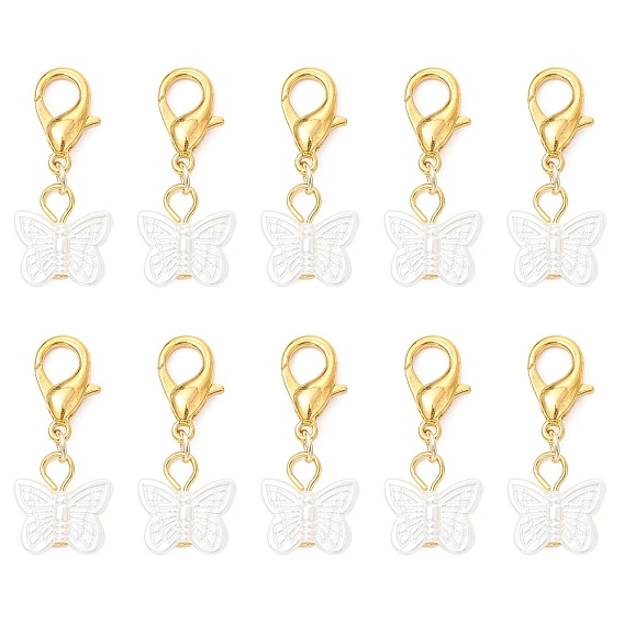 Подвесные украшения из акриловой бабочки, Сплав с застежками когтя омара