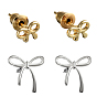 2 пары 2 цвета латунные серьги-гвоздики, бабочка