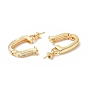 Brass Micro Pave Clear Cubic Zirconia Twister Clasps, for Half Drilled Bead, Jewelry Making Findings