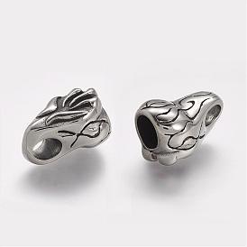 304 Stainless Steel Cord Ends, For Leather Cord Bracelets Making