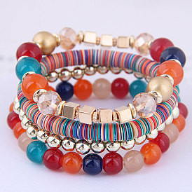Bohemian Ethnic Style Multi-layer Bracelet Set with Mixed Accessories