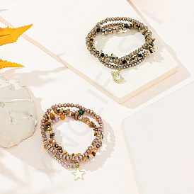 Fashionable Crystal Bracelet Set - Minimalist, European and American Style, Crystal Beads.