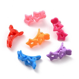 Plastic Alligator Hair Clip Findings, for DIY Kids Hair Accessories, Double Star