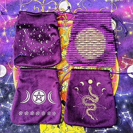 Бархатные сумки для хранения карт Таро, настольный держатель для карт Таро, чакра/глаз ра/звезда/солнце/луна/вихрь/змея/круг/древо жизни/пятиугольник/звездное небо