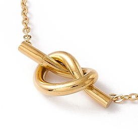 Ion Plating(IP) 304 Stainless Steel Knot Pendant Necklace for Women