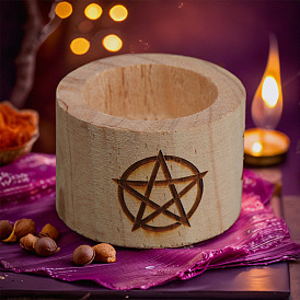 Wooden Tealight Candle Holders, Altar Candlesticks, Divination Supplies, Home Decoration