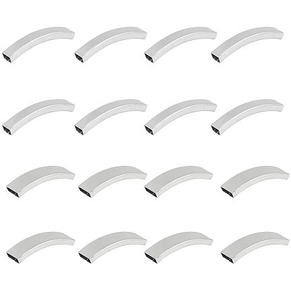 201 Stainless Steel Slide Charms, Polished, Rectangle