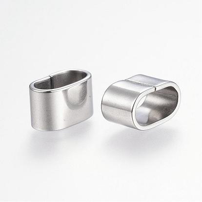 201 Stainless Steel Slide Charm, Oval