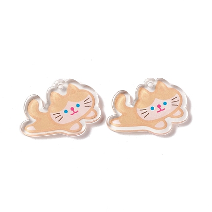 Transparent Acrylic Pendants, Cat