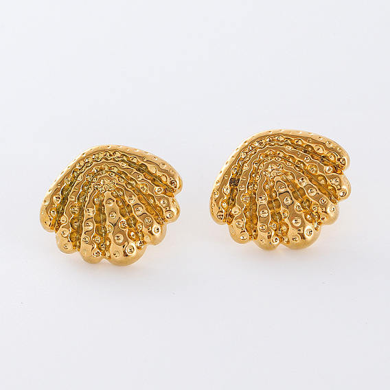 3 пары серег-гвоздиков в форме ракушки из нержавеющей стали