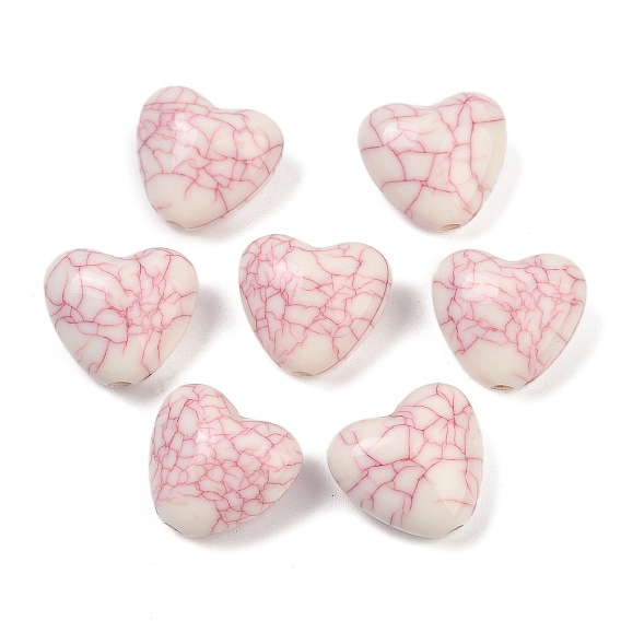 Акриловые бусины имитация бирюзы, сердце