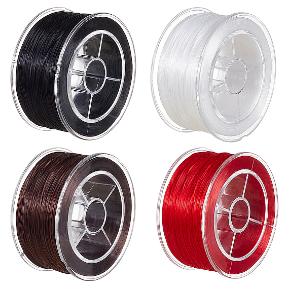 4 рулоны 4 цвета круглая эластичная хрустальная нить, эластичная нить для бисера, для изготовления эластичного браслета