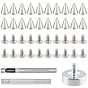 1 Set Eyelets Installation Tools, with 220 Sets Alloy Cone Spikes Screwback Studs