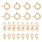 24Pcs 4 Style Brass Lobster Claw Clasps & Spring Ring Clasps